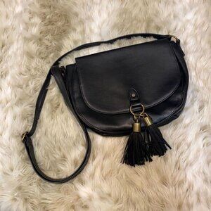 T-Shirt and Jeans Black Vegan Leather Crossbody